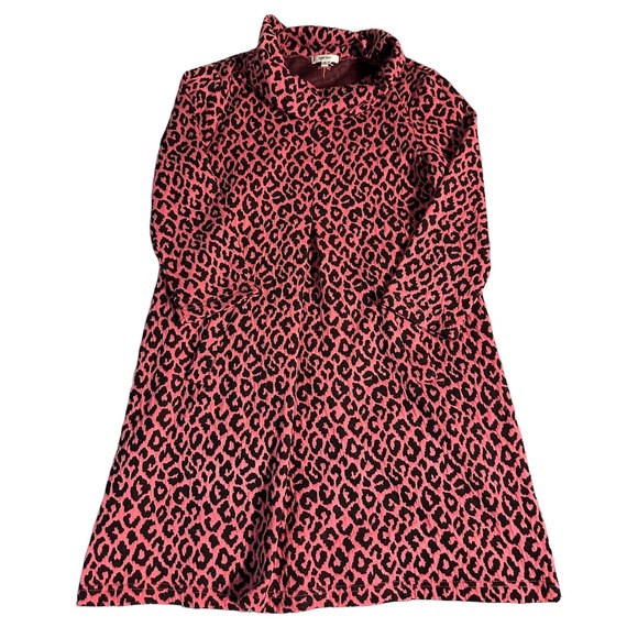 tyler Böe Cowl Neck Leopard Print Kim Dress | Pink & Black | Size Small - Picture 2 of 4